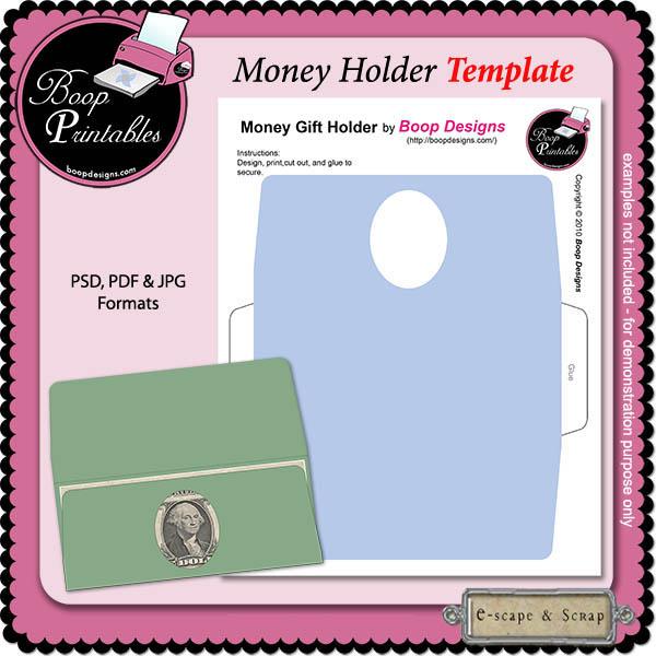 CU Money Holder TEMPLATE by Boop Printable Designs