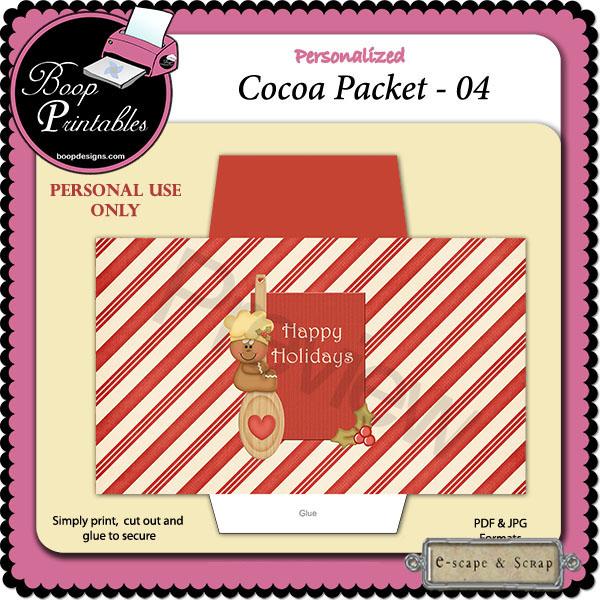 Holiday Cocoa Packets 04 by Boop Printable Designs
