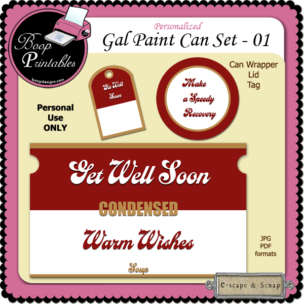 Get Well Gal Paint Can Set 01 by Boop Printable Designs