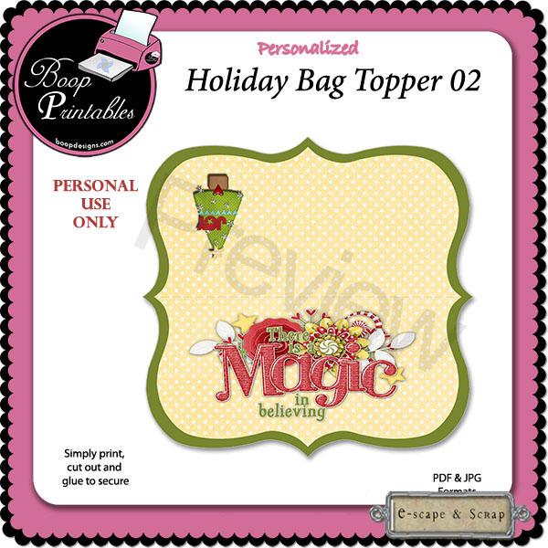 Holiday Bag Topper 02 by Boop Printable Designs