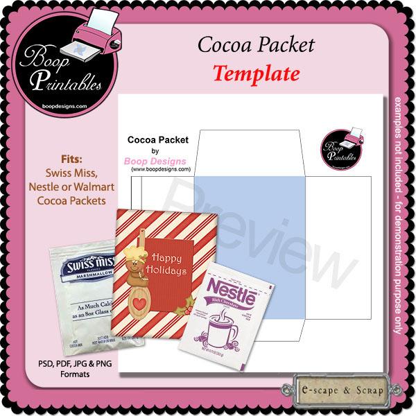 CU Cocoa Packet TEMPLATE by Boop Printable Designs