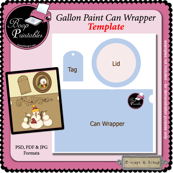 CU Gallon Paint Can TEMPLATE by Boop Printable Designs