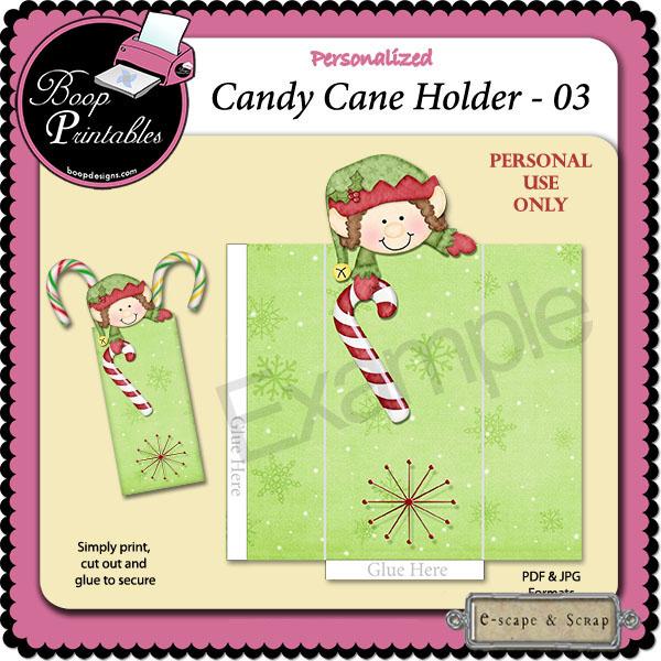Holiday Candy Cane Holder 03 by Boop Printable Designs