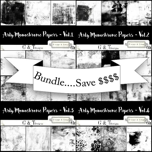 Arty Monochrome Papers 1-4 Bundle