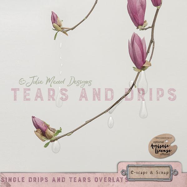 Single Drips and Tears:  Overlays by Julie Mead