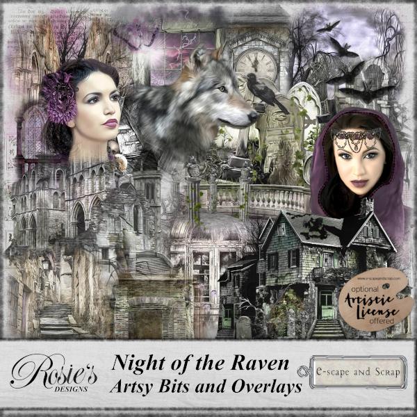 Night of the Raven Artsy Bits by Rosie's Designs
