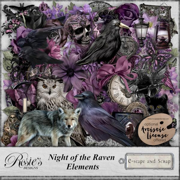 Night of the Raven Elements by Rosie's Designs