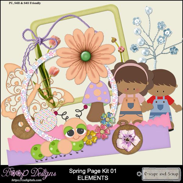 Spring PAGE Kit 01 Elements by Boop Designs