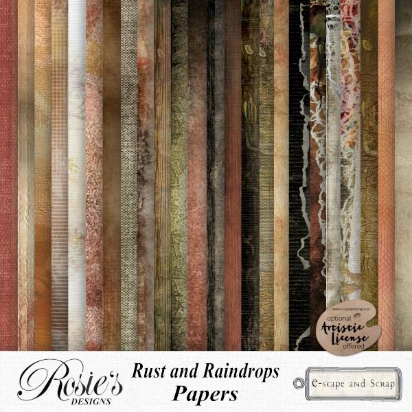 Rust and Raindrops Papers by Rosie's Designs