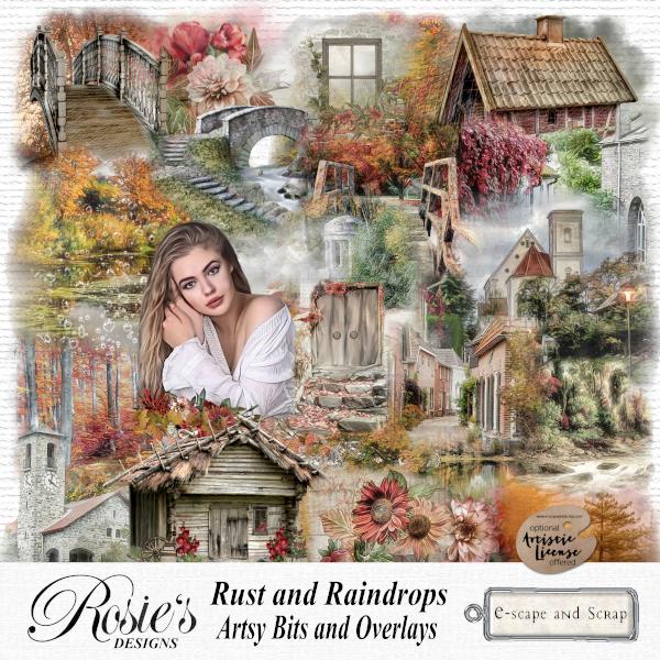 Rust and Raindrops Artsy Bits by Rosie's Designs