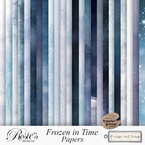 Frozen in Time Papers by Rosie's Designs