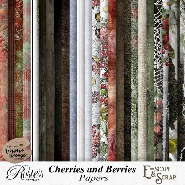 Cherries and Berries Papers by Rosie's Designs