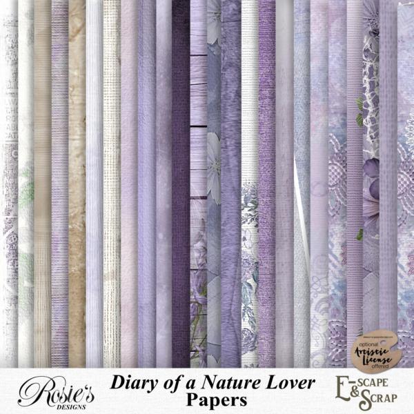 Diary Of A Nature Lover Papers by Rosie's Designs