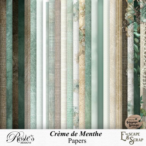 Creme de Menthe Papers by Rosie's Designs