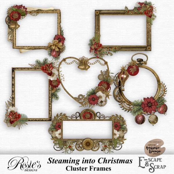 Steaming Into Christmas Cluster Frames by Rosie's Designs