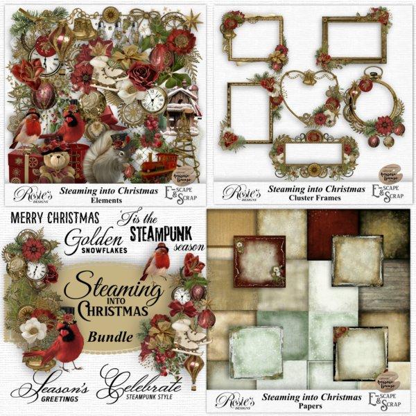 Steaming Into Christmas Bundle by Rosie's Designs