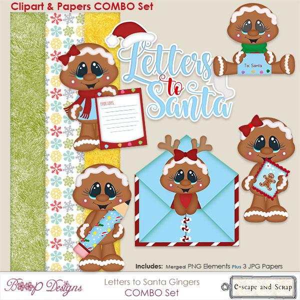 Letters to Santa Ginger Clipart COMBO Set