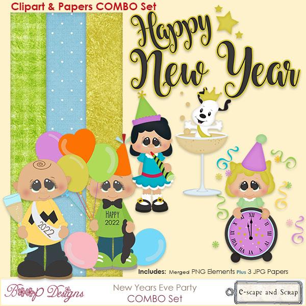 New Years Eve Party Clipart COMBO Set