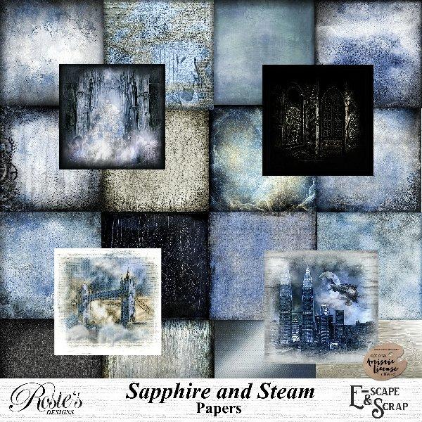 Sapphire and Steam Papers by Rosie's Designs