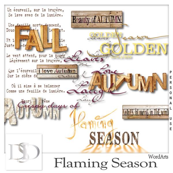 Flaming Season Tags Wordart by DsDesign