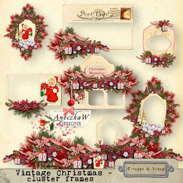Vintage Christmas - cluster frames by AneczkaW