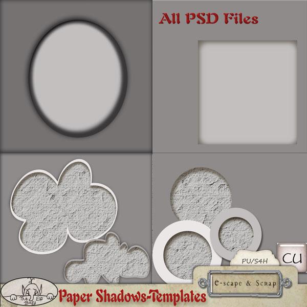 Paper Shadows CU Pack by The Busy Elf