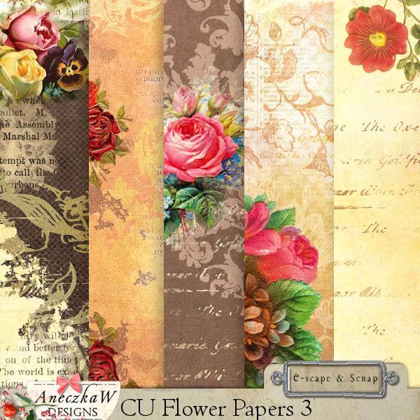 CU Flower Papers 3 by AneczkaW