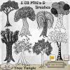 Tree Tangle CU Brushes by The Busy Elf