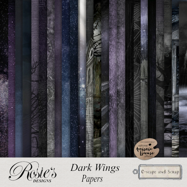 Dark Wings Papers by Rosie's Designs - Click Image to Close