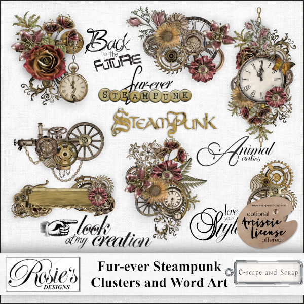 Fur Ever Steampunk Clusters by Rosie's Designs - Click Image to Close