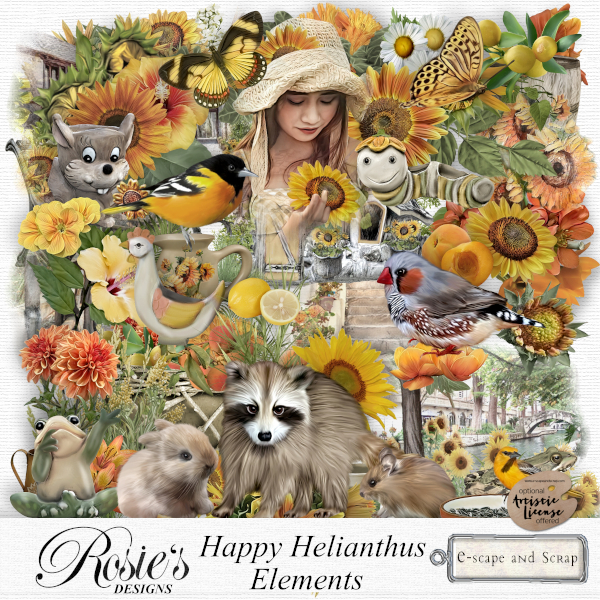 Happy Helianthus Elements by Rosie's Designs - Click Image to Close