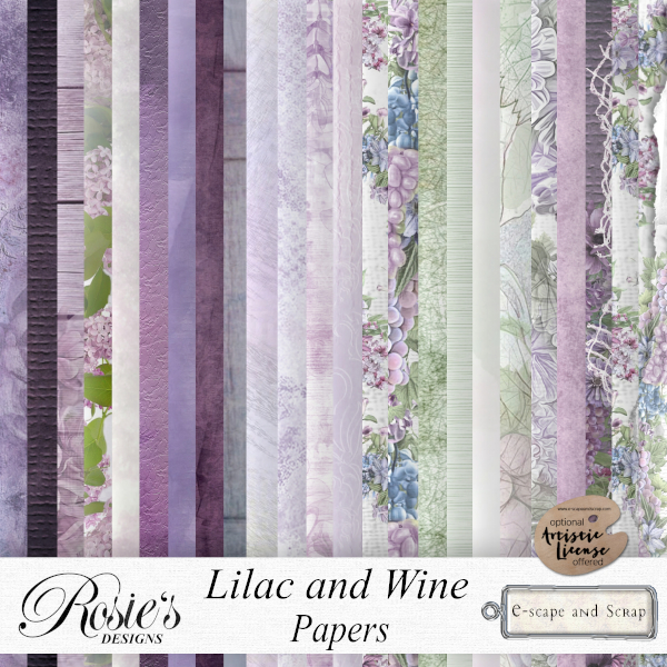 Lilac and Wine Papers by Rosie's Designs - Click Image to Close