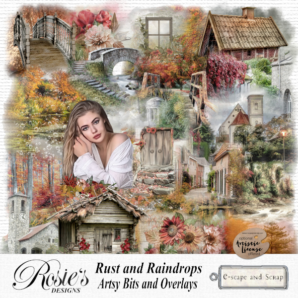 Rust and Raindrops Artsy Bits by Rosie's Designs - Click Image to Close