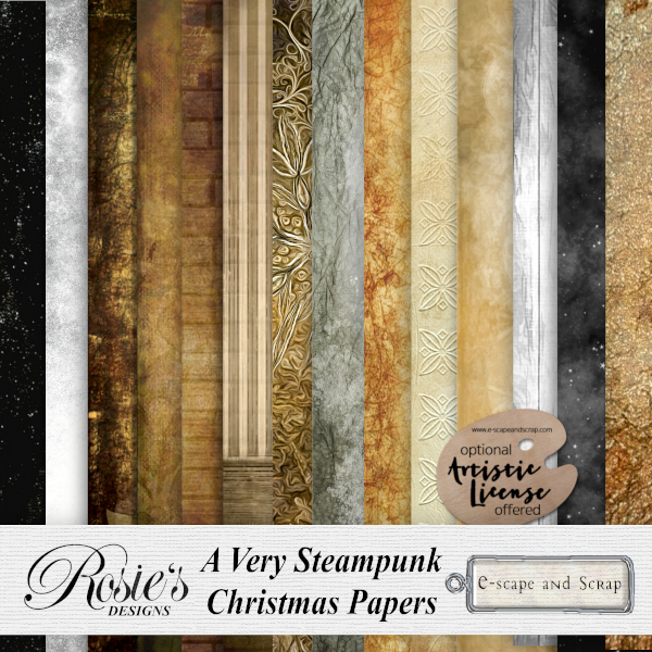 A Very Steampunk Christmas Papers by Rosie's Designs - Click Image to Close