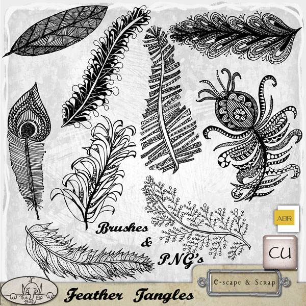 Feather Tangles CU Brushes by The Busy Elf - Click Image to Close