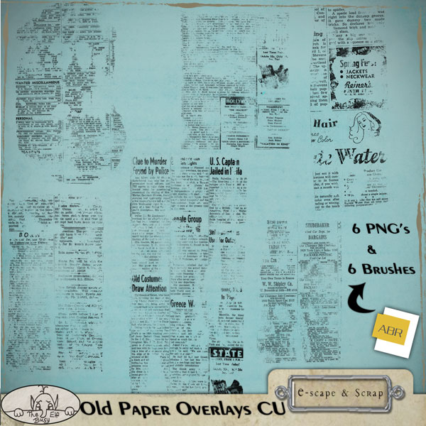 Old Paper Overlays & Brushes by The Busy Elf - Click Image to Close