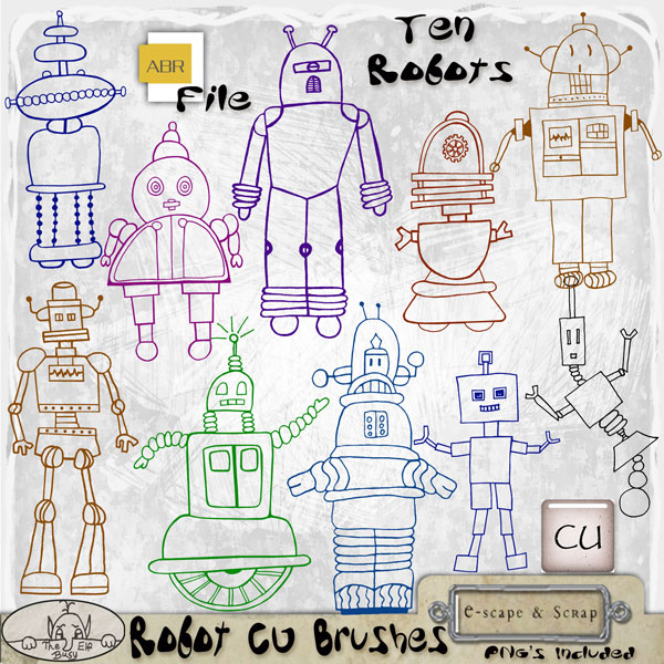 Robot CU Brushes by The Busy Elf - Click Image to Close