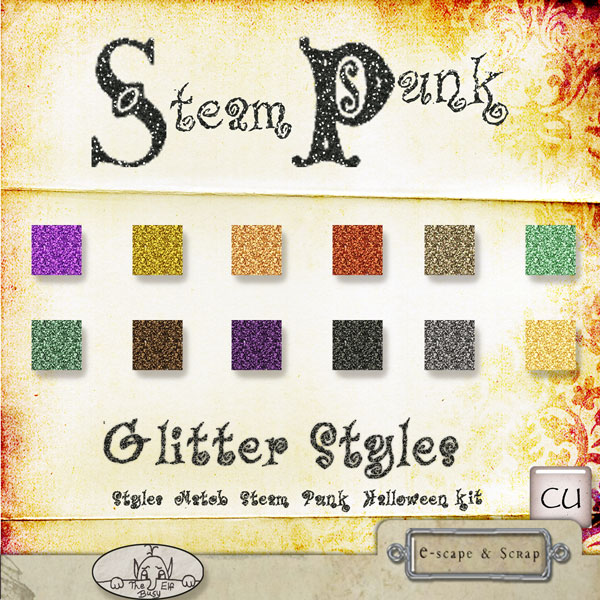 SteamPunk Halloween Glitter Styles CU by The Busy Elf - Click Image to Close