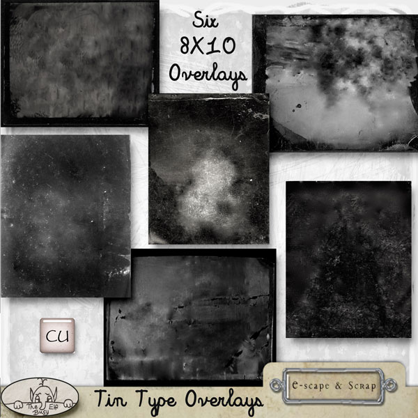 Tin Type Overlays CU by The Busy Elf - Click Image to Close