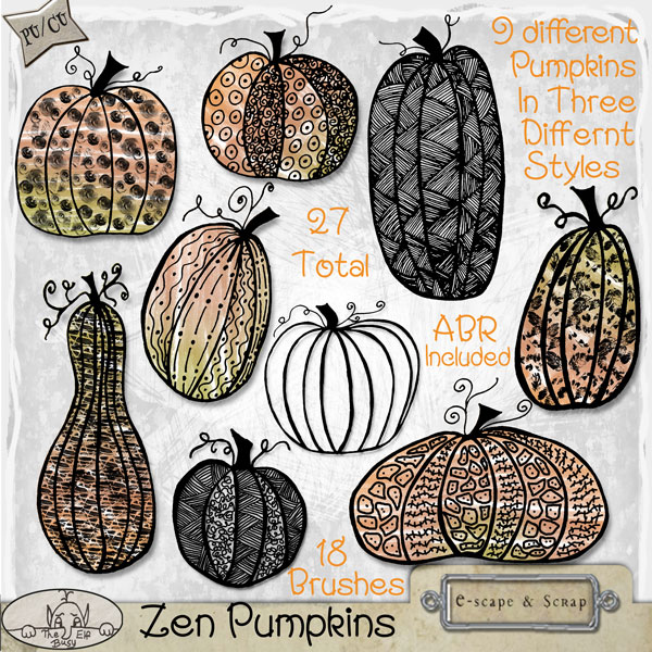 Zen Pumpkins Brushes And PNGS PU-CU by The Busy Elf - Click Image to Close